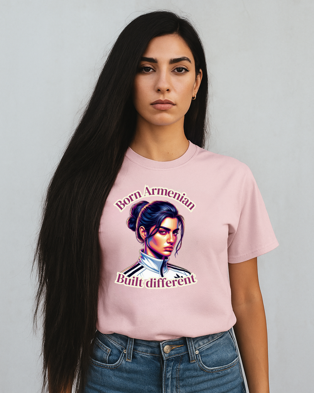 Women's t-shirt: Born Armenian Built Different