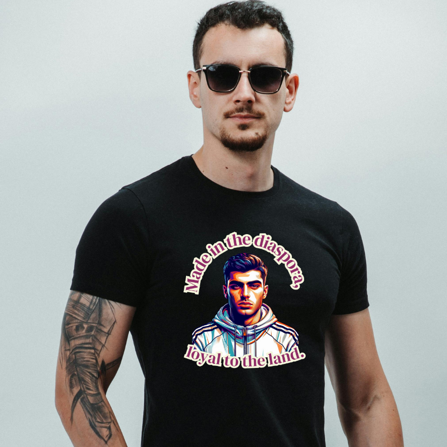 Men's T-shirt: Made in the diaspora, loyal to the land